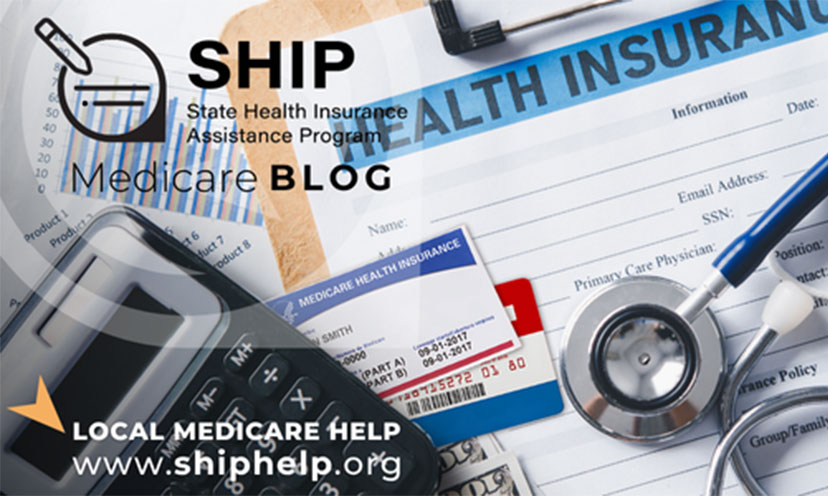 Picture of a Health Insurance form and cards with SHIP information overlayed